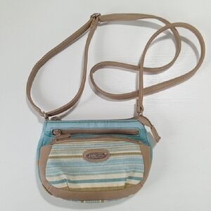 L.L. Bean Women's Crossbody Bag - Aqua and Beige